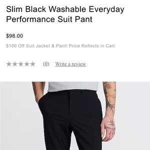 Express Black Slim Washable Suit Pants